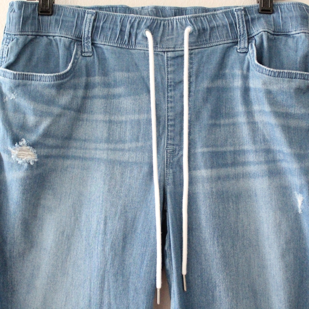 Tommy Hilfiger Distressed Drawstring Denim Jogger Pants - Picture 2 of 6